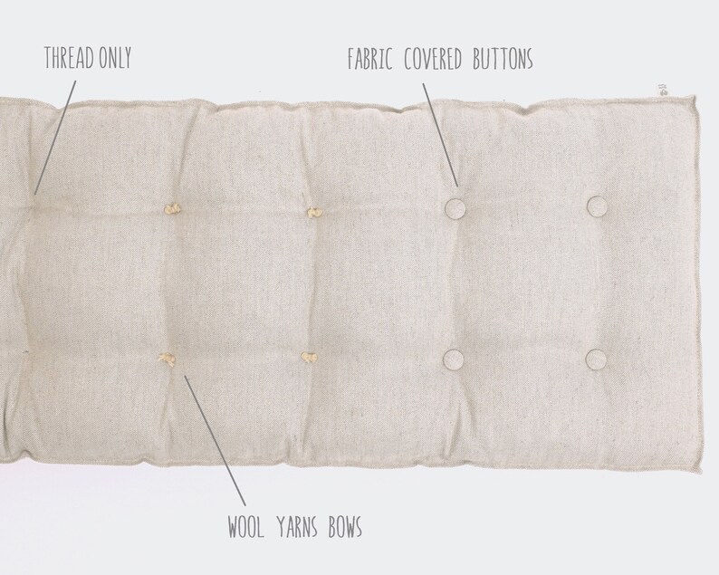 Tufted Headboard Cushion / Wool filled / Handmade / Nontoxic Etsy