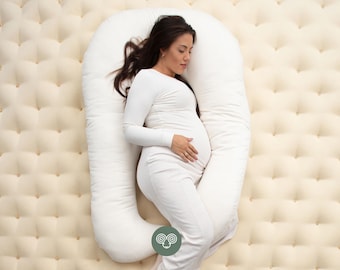 Wool Pregnancy Pillow, U-shaped / Made to order from Organic and Oeko-Tex Fabrics & Wool / CUSTOM SIZE on request