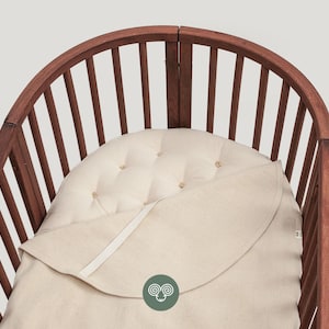 Washable Oval Virgin Wool Puddle Pad for STOKKE Cribs / Express 3-day Shipping / Moisture Barrier / Synthetic-free / CUSTOM SIZE on Request