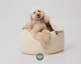 Wool Dog Bed with Cover – Custom Natural Pet Bed with Wool Fill