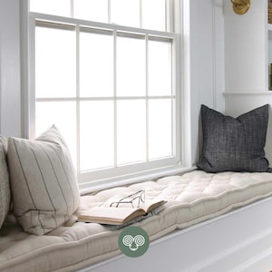 3" Tufted Wool Seat Cushion / Made to Order from Organic and Oeko-Tex Fabrics & Wool / Fully Customizable