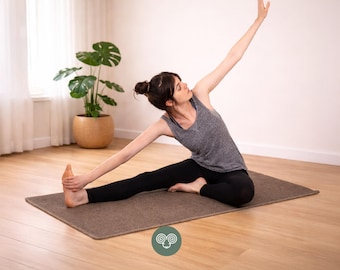 Wool Yoga Mat – Custom Natural Yoga Mat in Brown or Cream Wool