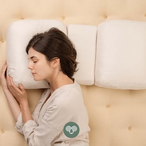 Wool Back & Side Sleeper Pillow and Pillowcase / Made to Order from Organic and Oeko-Tex Fabrics and Wool / Any Size on Request