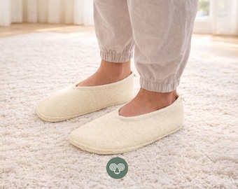 Wool Ballerina Slippers – Handmade Custom House Slippers in Natural Wool