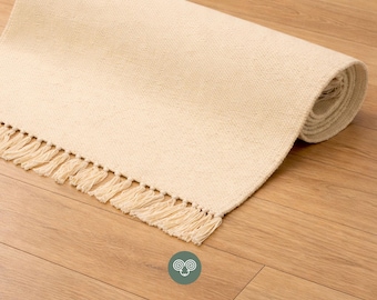 Flat Woven Wool Rug – Natural Wool Area Rug in Cream Brown or Grey