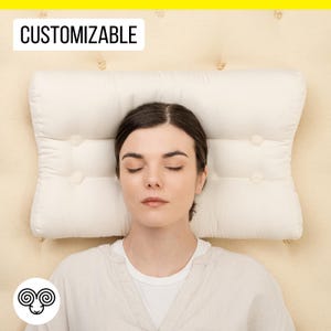 Ergonomiczna poduszka wełniana / Wykonana na zamówienie z tkanin organicznych i Oeko-Tex oraz wełny / Dowolny rozmiar na życzenie