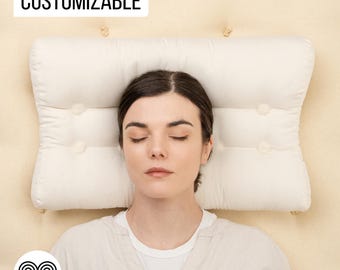 Ergonomic Wool Pillow / Made to Order from Organic and Oeko-Tex Fabrics & Wool  / Any Size on Request