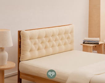 Tufted Headboard Cushion – Custom Wool Bed Wall Pillow with Cover