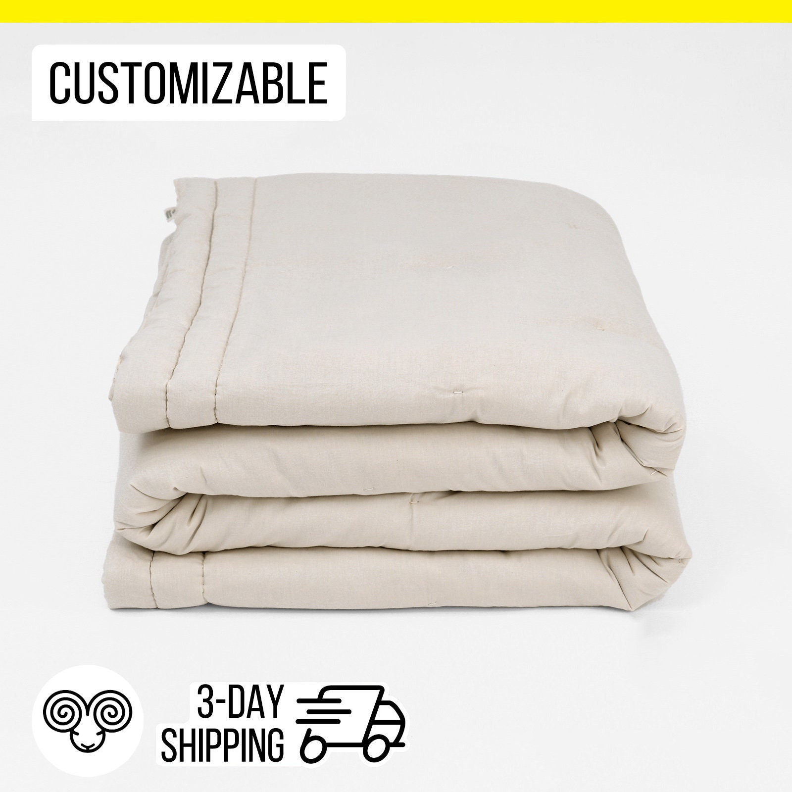 Kids Wool Duvet Insert / Comforter / Summer, Winter or Extra Warm / All-Natural, Non-toxic / 3-day Express Shipping / Any Size on request
