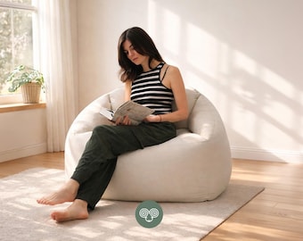 Wool Bean Bag Armchair / Washable Cover, All-natural, Chemical-free, Oeko-Tex Certified Wool Filling / ANY SIZE on Request