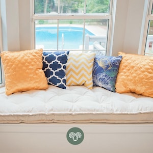 Bay Window Cushion – Tufted Trapezoid Wool Seat Pad Made to Measure