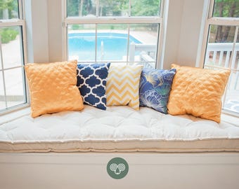 Bay Window Cushion – Tufted Trapezoid Wool Seat Pad Made to Measure