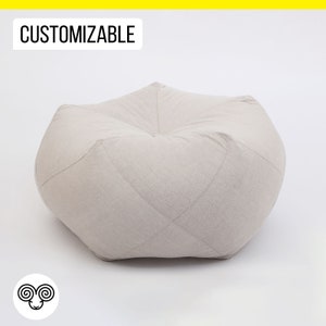 Wool Pentagonal Ottoman / Made to Order from Organic and Oeko-Tex Fabrics & Wool / Any Size on Request