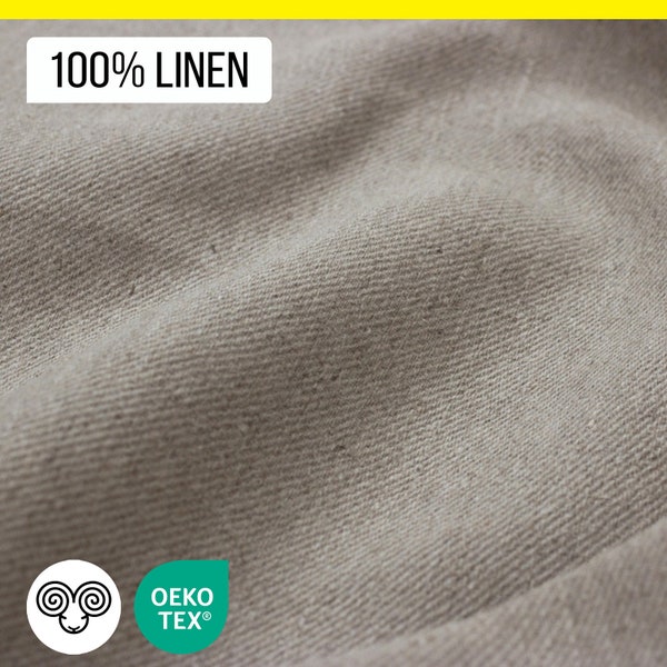 100% Linen (Flax) Fabric / Oeko-Tex certified  / by the yard or meter / Width 150 cm ( 59" )