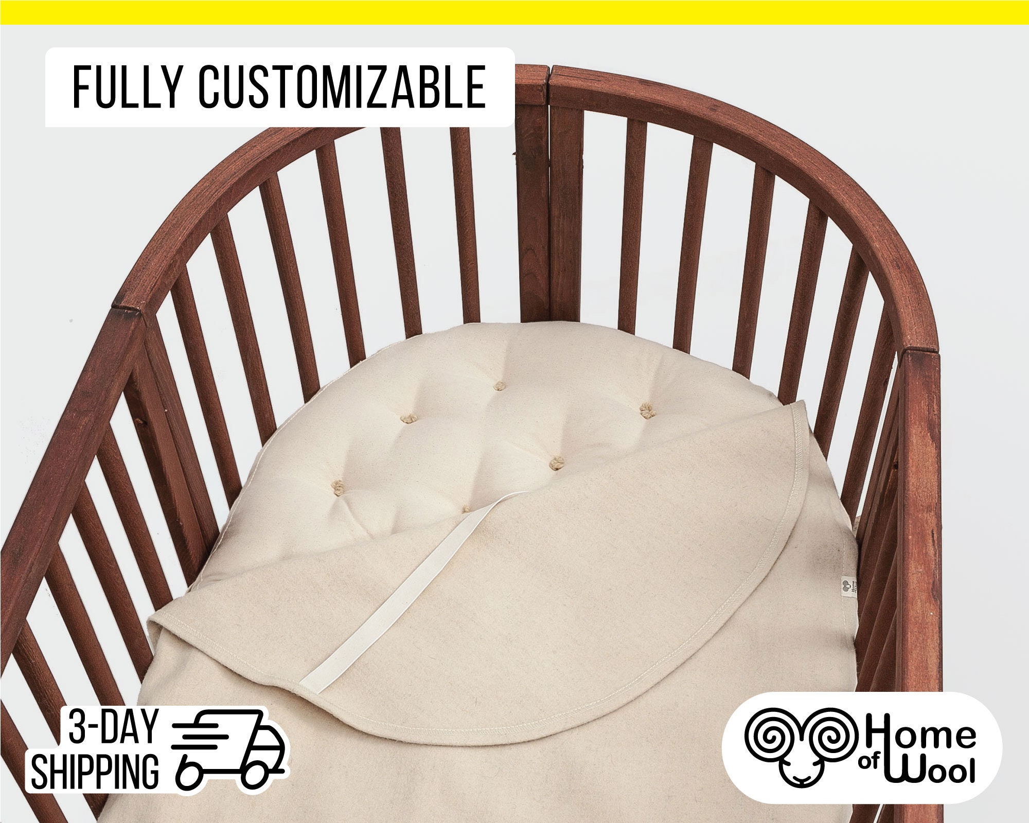 Washable Oval Virgin Wool Puddle Pad for STOKKE Cribs / Etsy