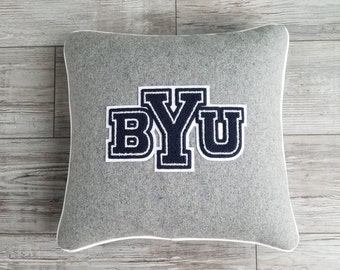 BYU, Block Logo Letterman Pillow, Brigham Young University, BYU Cougars