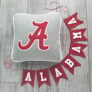 Alabama A Letterman Pillow, Roll Tide, University of Alabama, Crimson Tide