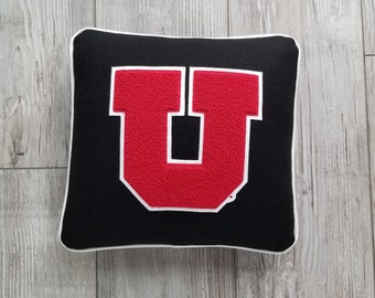 University of Utah, Black Block U Letterman Pillow, Utah Utes, Go Utes, Utah