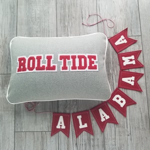 Alabama Roll Tide Letterman Pillow, Roll Tide, University of Alabama, Crimson Tide