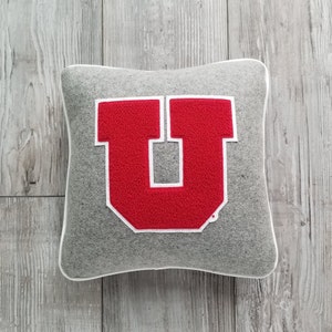 University of Utah, Grey Block U Letterman Pillow, Utah Utes, Go Utes, Utah