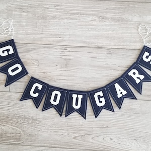BYU, Go Cougars Notched Letterman Bunting, Brigham Young University, BYU Cougars