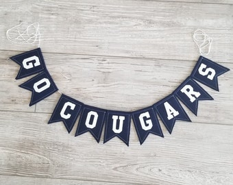 BYU, Go Cougars Notched Letterman Bunting, Brigham Young University, BYU Cougars