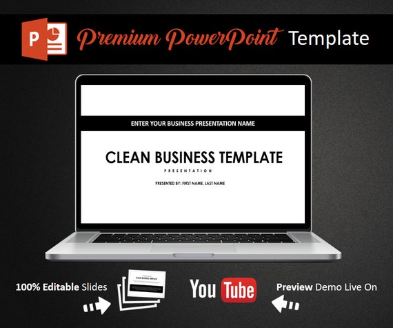 Download Free Clean Business Powerpoint Template Power Point Template Powerpoint Presentation Magazine Advert Mockup Psd Free All Free Mockups PSD Mockup Template