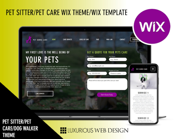 Website Theme Pet Sitter, Pet Sitter Template, Pet Sitter Website, Pet Sitting Template, Dog Walker Website, Dog Walker, Pet Sitter Form
