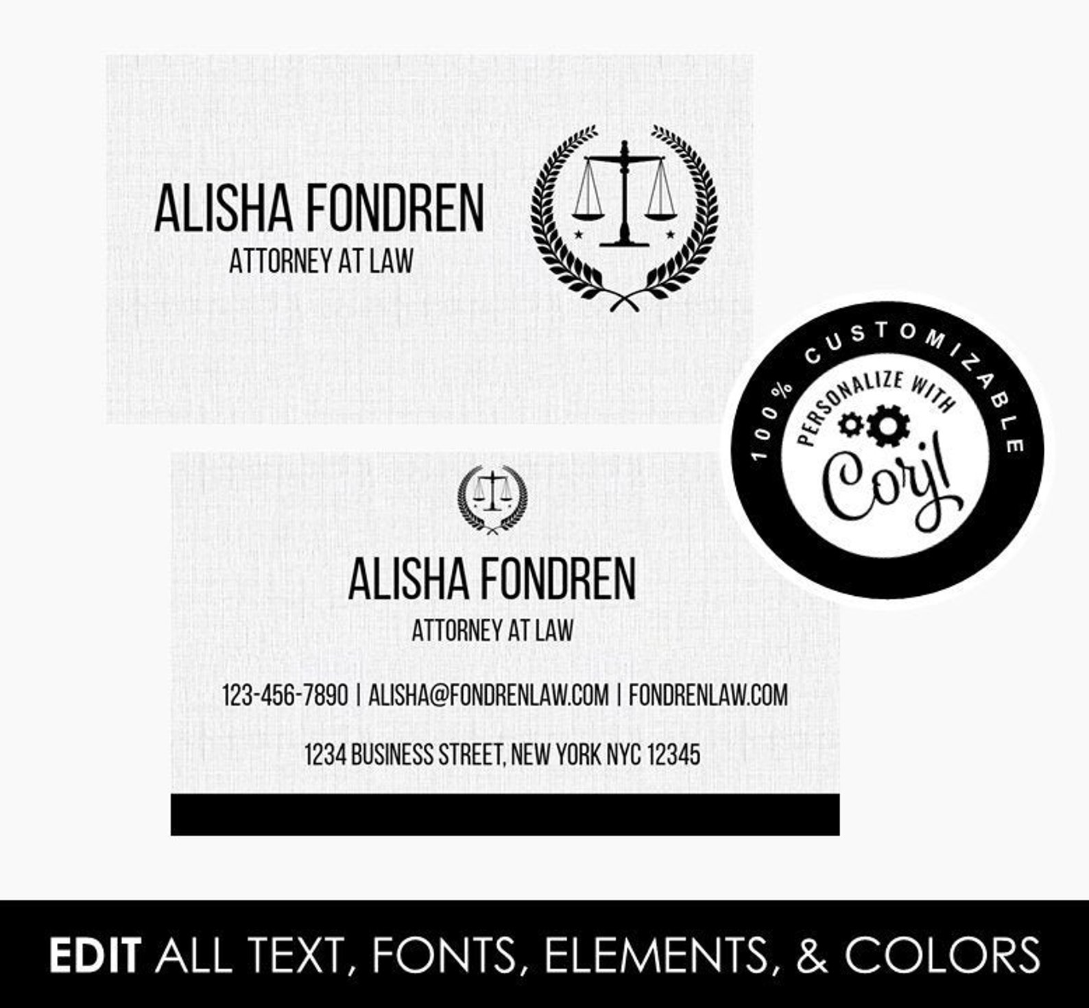 Law Essence: Lawyer Business Card Law Firm Business Card | Etsy