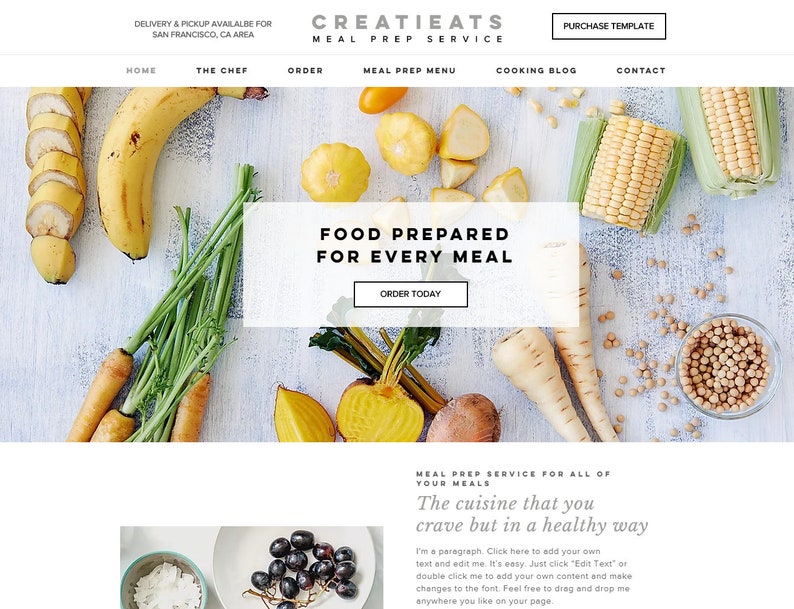 CreatiEats Meal Prep Meal Prep Website Design Wix Template Etsy CreatiEats Meal Prep Meal Prep Website Design Wix Template Etsy