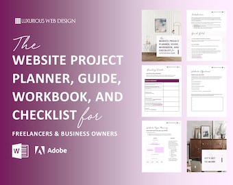 Website Project Planner, Build A Website Workbook, Website Checklist, Website Design Workbook, Website Launch Preparation, Create Website