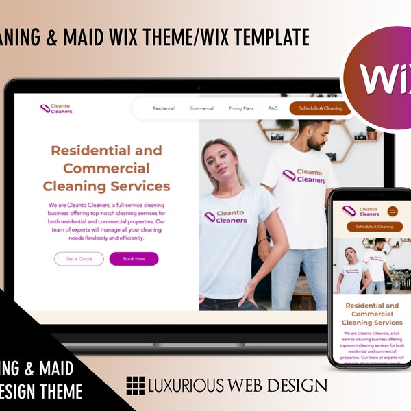 Cleaning Business Web Design, Maid Website, Cleaner Web Design, Wix Website Design, Website Template, Cleaning Business, Maid Business