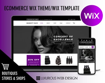 Magnify Hair - Hair Extensions Website, Hair Weave Website, Wix Template, Wix Theme, Wix Website Design, Website Template, Hair Website