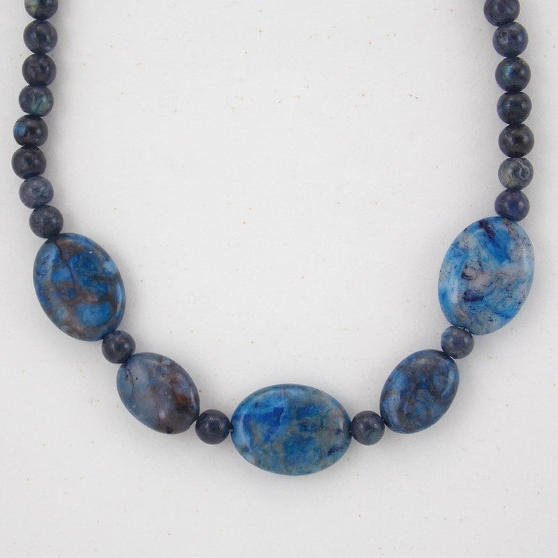 dark blue beads necklace