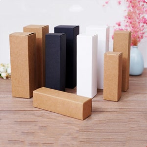 100pcs Rouge à Lèvres Maison Huile Essentielle Parfum Cosmétiques Produit Fait Main Emballage Boîtes D'emballage | Boîte cadeau pour boîtes en papier kraft blanches et noires
