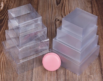 Pack of 100 Clear or Matte Wedding Favor Box Wedding Gift Box Birthday Party Christening Baby Shower Gift Box Chocolate Macaroon Cookie Box