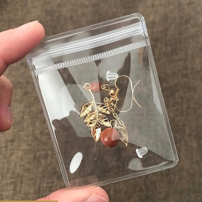PVC Jewelry Bags Small Transparent Self-Sealing Plastic Zip Bags for  Storing Bracelets Rings Earrings Zipper Anti-Oxidation Ziplock Storage Pouch  Fashion Jewelry Travel Organizer(100 Pcs) 