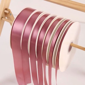 Mauve Polyester Satin Nastro All'ingrosso - Regalo di Natale Wrapping Wedding Party Favors Sedia Decorazioni Tag Nastro Confezione Regalo