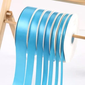 Turquoise satijnen lint Roll groothandel • Christmas Gift inwikkeling bruiloft partij gunsten stoel decoraties Tags lint geschenkdoos linten