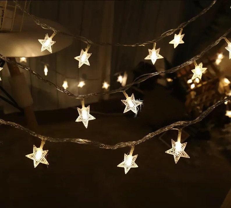 Warm White LED Twinkle Star Battery Operated Party Fairy Lights Birthday Party Wedding Light Decorations Christmas Cafe Kids