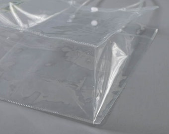 100 Pcs Clear PVC Plastic Gift Bags with Handle Reusable Transparent Bags  Plastic Wrap Tote Bags Bulk Heavy Duty Gift Clear Plastic Favors Bags for  Wedding Birthday Supplies (7.8 x 3.1 x