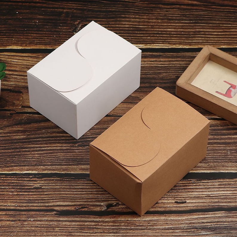 50x Kraft White Wedding Cake Favor Boxes Wedding Bridal Etsy