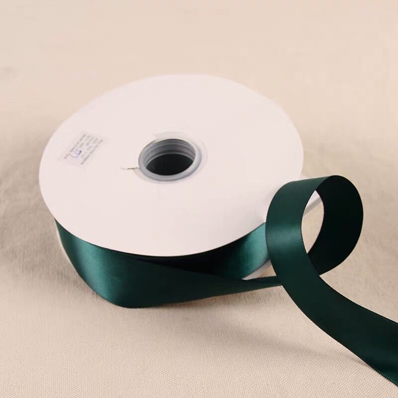 Dark Green Satin Polyester Ribbon Roll Wholesale • Christmas Gift ...