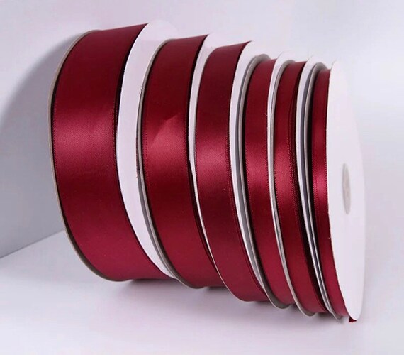 Burgundy Satin Ribbon Roll Wholesale Christmas Gift Wrapping
