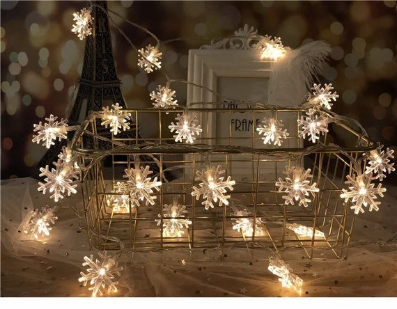 Snowflake String Lights USB Operated Fairy Lights for Bedroom Room