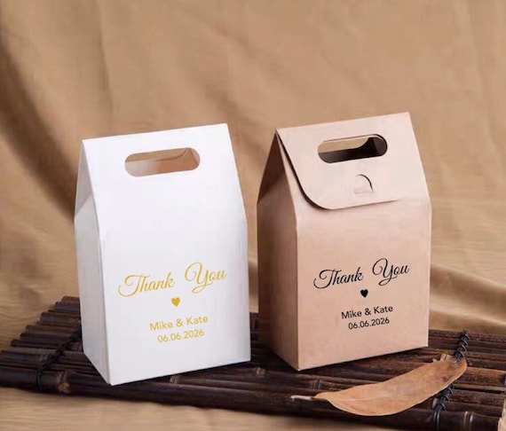 100 Kraft or White Personalised Party Wedding Favor Bags Product Packaging Thank You Gift Bag Cookie Candy Chocolate Bomboniere Gift Bag Etsy