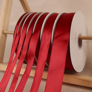Scuro Rosso Satin Nastro Roll all'ingrosso - Regalo di Natale Wrapping matrimonio partito favorisce sedia Decorazioni Nastri Regalo Scatola Nastri