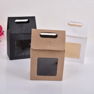 Gift Wrapping Paper Bag With Transparent Window Flowers Packaging