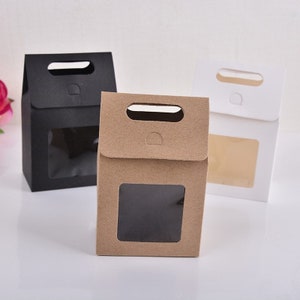 120 Ventana transparente que lleva la caja de la bolsa / Wedding Favor Bag Party Treat Bag / Baker Candy Shop Cookie Packaging Homemade Product Packing Bag Box