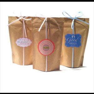 200 pezzi sacchetti richiudibili in carta kraft per bomboniere di compleanno, semi, caramelle, lecca-lecca, biscotti, bomboniere, sacchetti per imballaggio commerciale, tavolo per caramelle